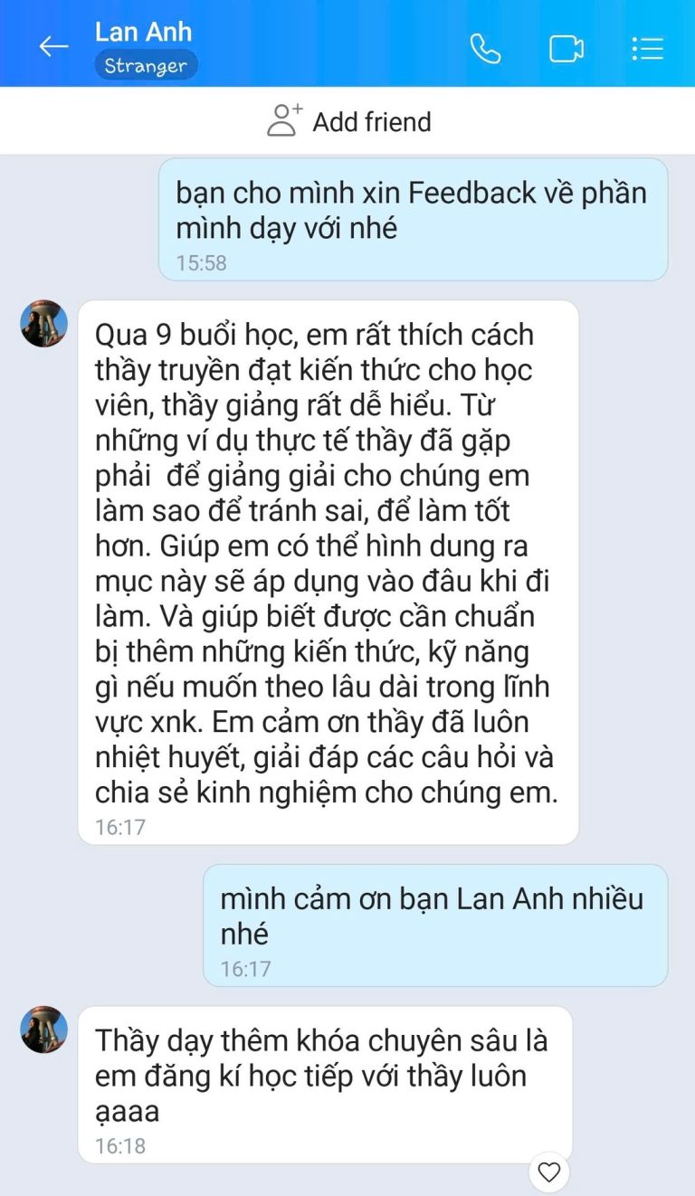 Tin nhắn Zalo - học viên GREENTRI chia sẻ cảm nhận về khóa học (10)