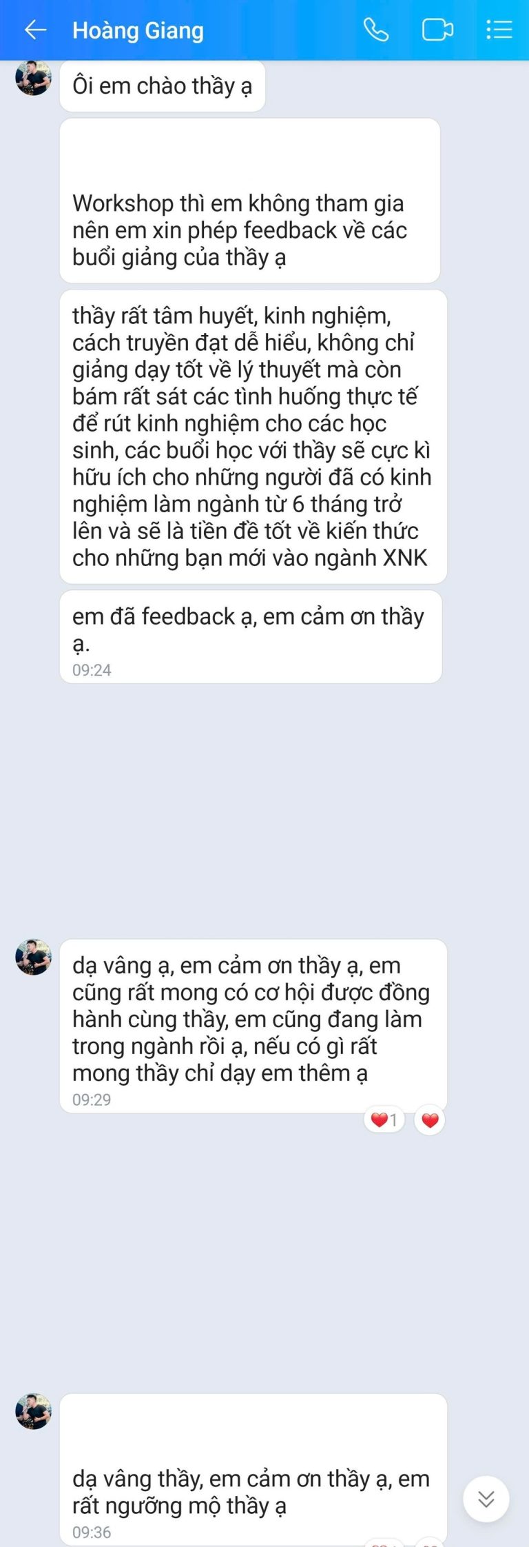 Tin nhắn Zalo - học viên GREENTRI chia sẻ cảm nhận về khóa học (15)
