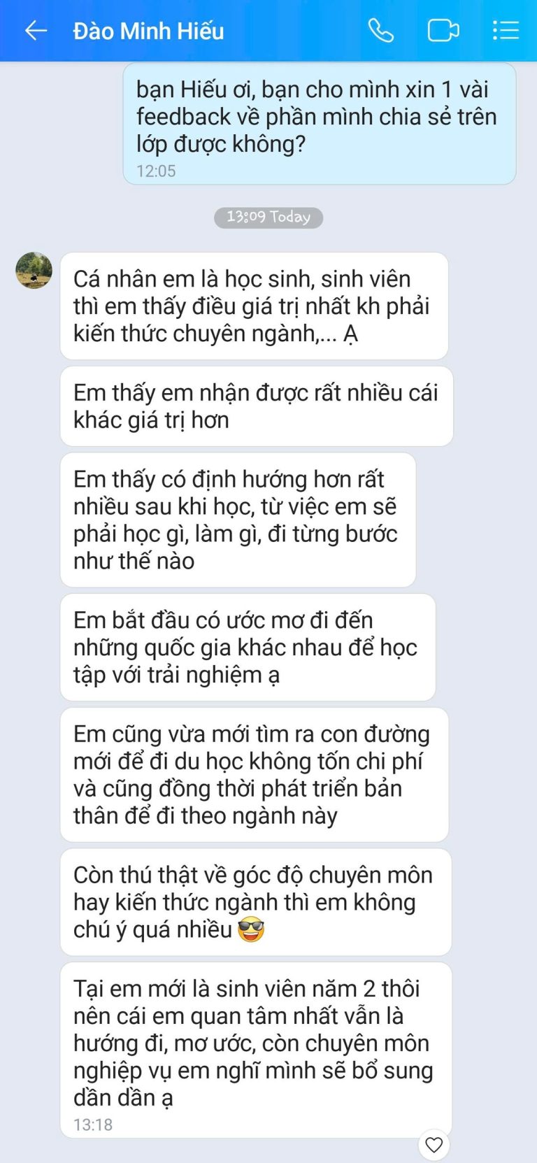 Tin nhắn Zalo - học viên GREENTRI chia sẻ cảm nhận về khóa học (27)