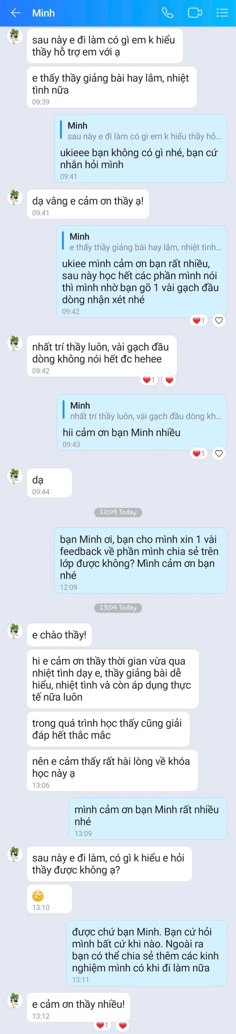 Tin nhắn Zalo - học viên GREENTRI chia sẻ cảm nhận về khóa học (31)
