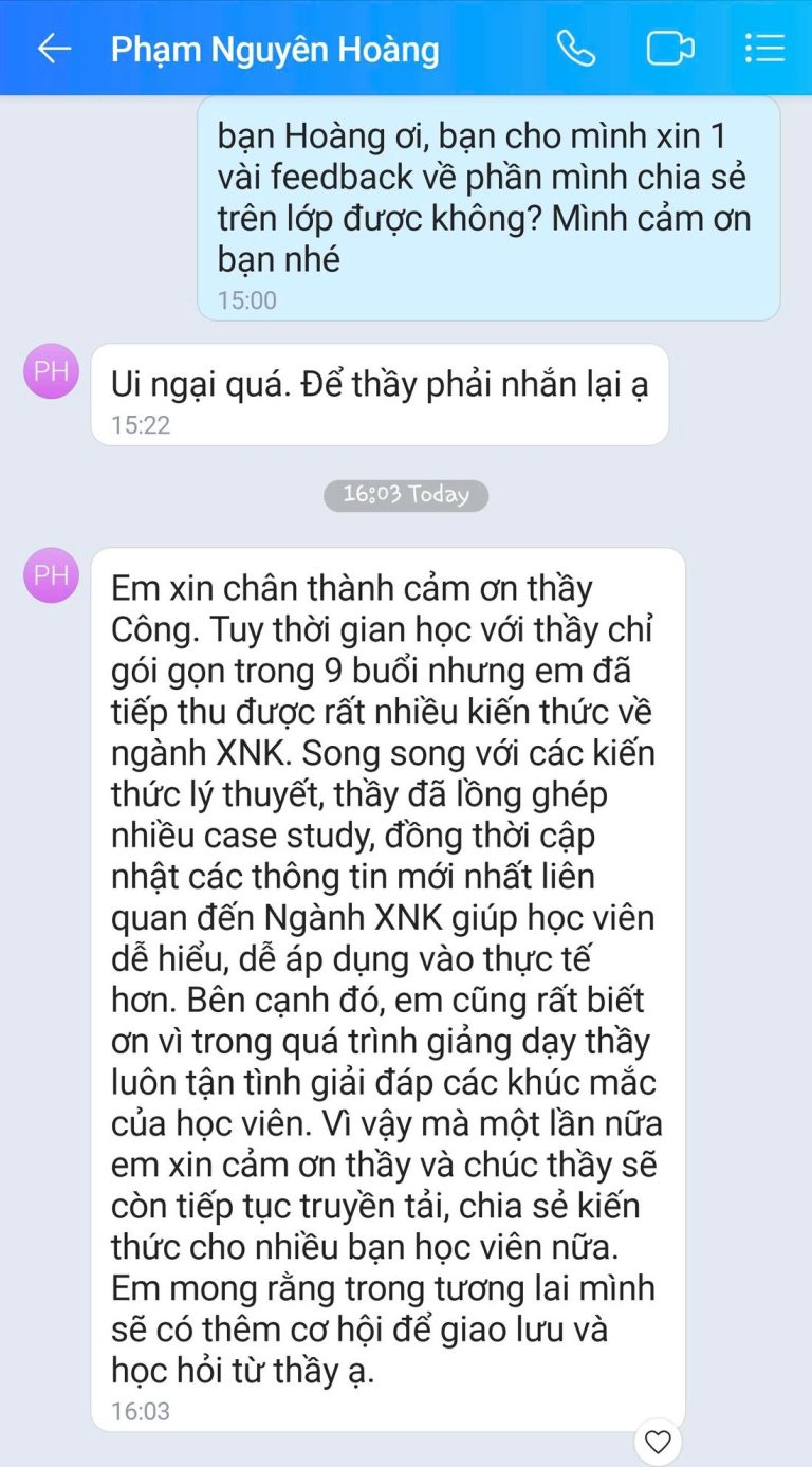 Tin nhắn Zalo - học viên GREENTRI chia sẻ cảm nhận về khóa học (36)